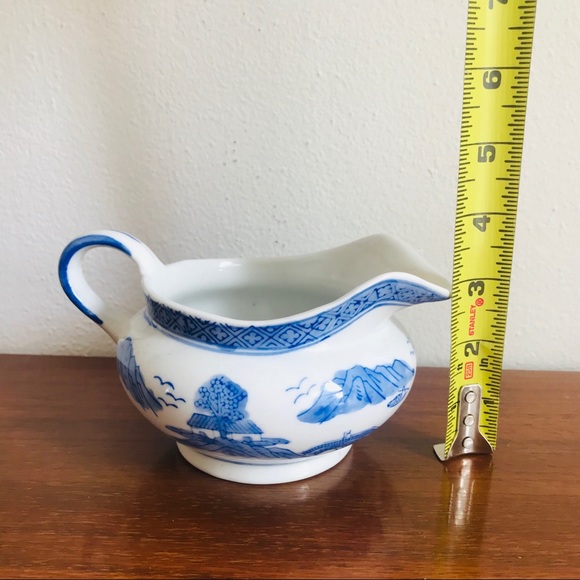 chinoiserie willow-ware gravy boat milk pitcher - Picture 7 of 8